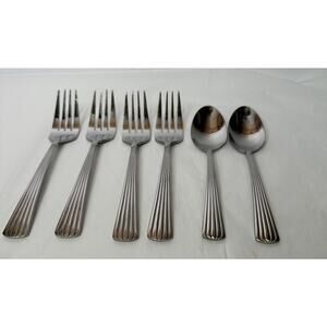 Reed & Barton TRINITY HALL 18/10 Stainless Flatware Set of 6, 4 Forks 2 Spoons